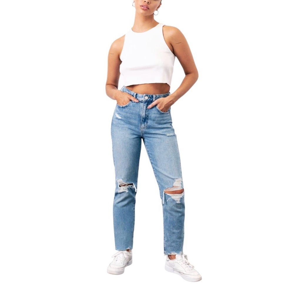 Garage Light Wash High Rise Distressed Women's Jeans